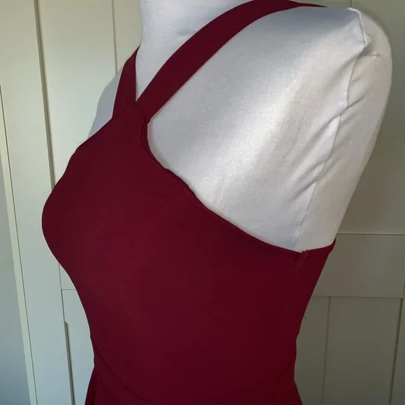 LULUS Forevermore Skater dress sz XS in burgundy - Picture 7 of 8